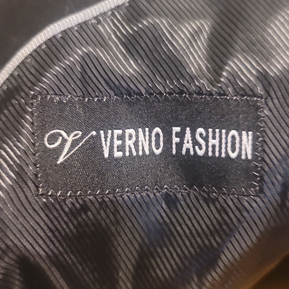 Verno Fashion italian super 120s Black 2 button Suit Jacket blazer 48 l - Picture 5 of 10